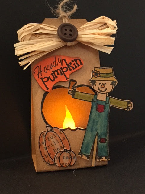 Table Top Scarecrow Tea Light By Crystal Cleveland