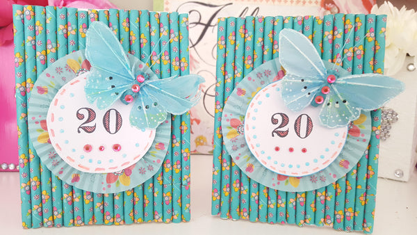 Butterfly & Straws Birthday Card