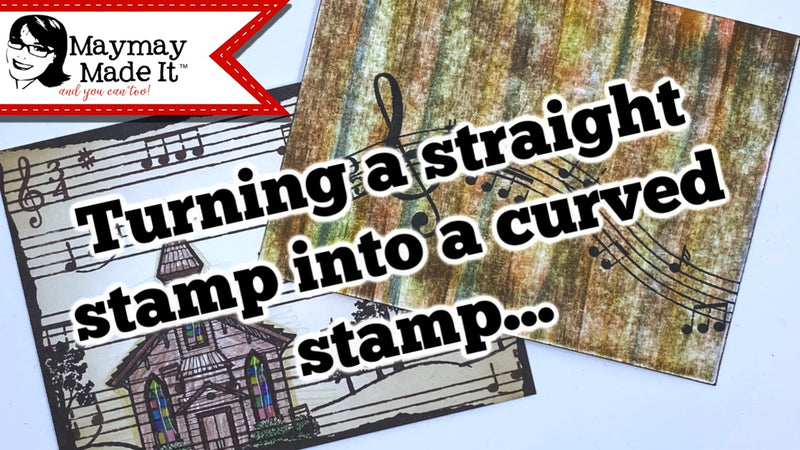 DIY Greeting Card Stamping a Musical Background with a Twist (Curve)