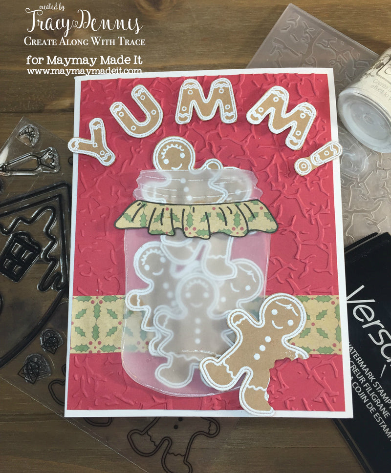 Blog DT "Emboss like a Boss" Challenge..Embossed Gingerbread Cookie Jar