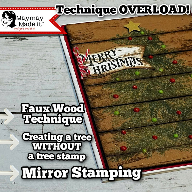 Three Techniques One Card Woodgrain, Mirror Stamping and MORE