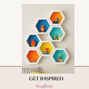 Craftreat 3D Fold Shapes - White Hexagon Shadow Box 4pcs. {C315}