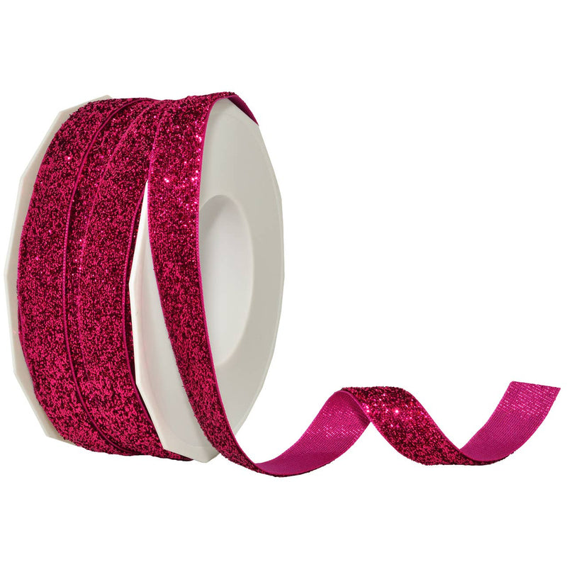 1/4" Ruby Velvet Glitter Ribbon