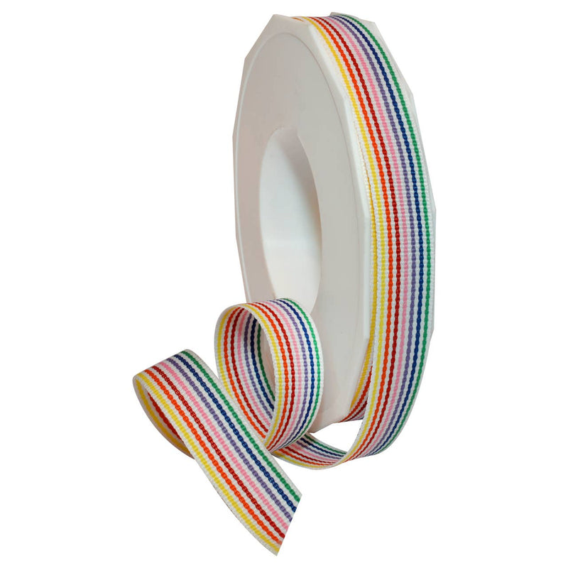 Grosgrain 7/8" Emerald Stripe