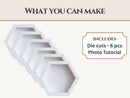 Craftreat 3D Fold Shapes - White Hexagon Paper Frames 6pcs. {C414}