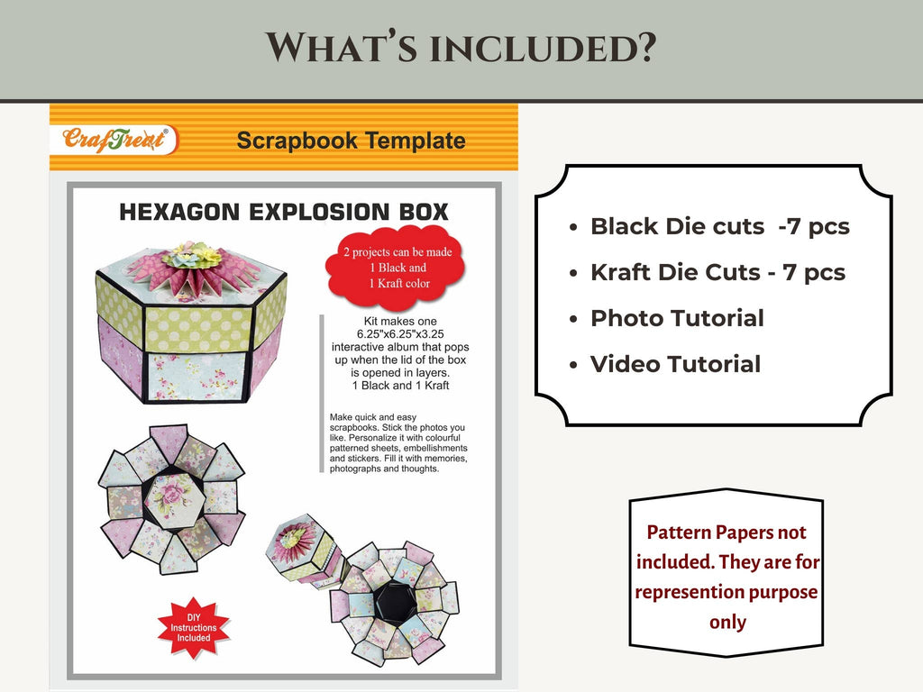 Exploding Hexagon Box Craftreat Hexagon Explosion Box - 2pk. {C909}