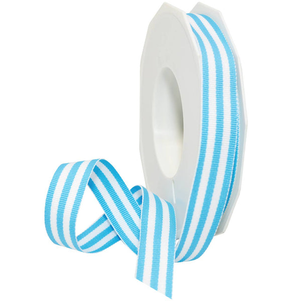 Grosgrain 5/8" Baby Blue Stripes