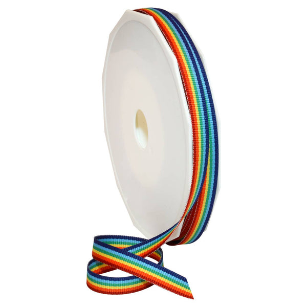 GROSGRAIN 3/8" RAINBOW STRIPES