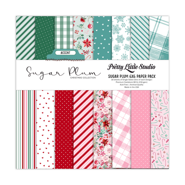 Pretty Little Studio 6x6 Sugar Plum ACCENT Paper Pack {C601}