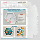 Craftreat 3D Fold Shapes - White Hexagon Combo Paper Frames  6pcs {C306}
