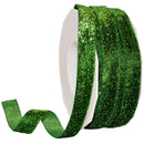 1/4" Emerald Velvet Glitter Ribbon