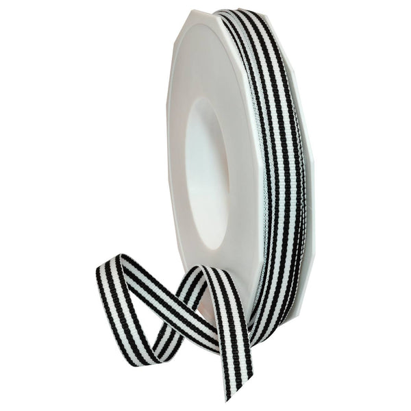 GROSGRAIN 3/8" BLACK STRIPES