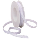 3/8" White Double Ruffle