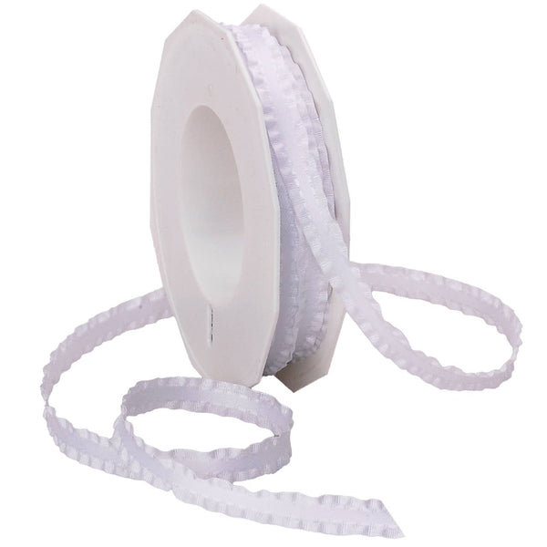 3/8" White Double Ruffle
