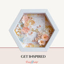 Craftreat 3D Fold Shapes - White Hexagon Shadow Box 4pcs. {C315}