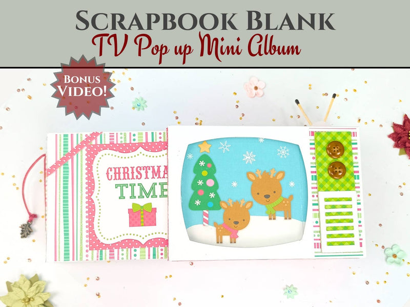 CrafTreat White TV Pop Up Mini Album