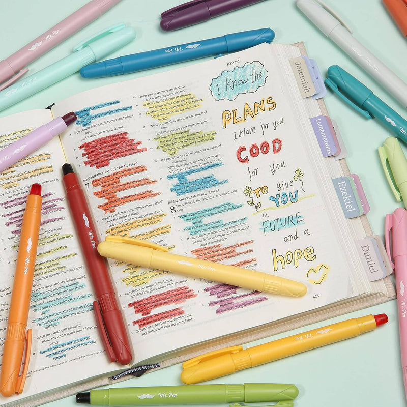 Mr Pen No Bleed Gel Bible Highlighters - 16 Pack {E149}
