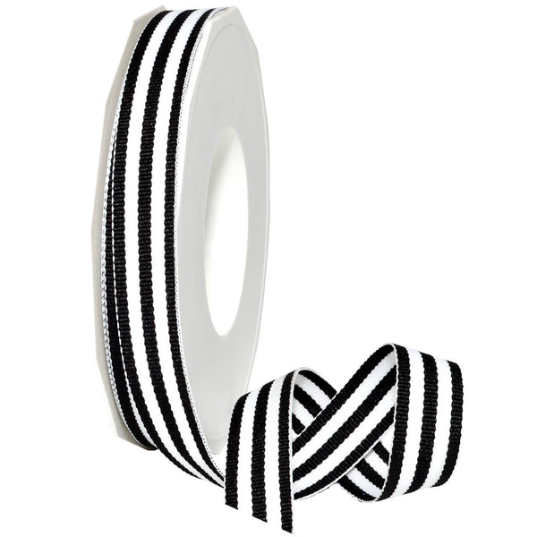 Grosgrain 5/8" Black Stripes