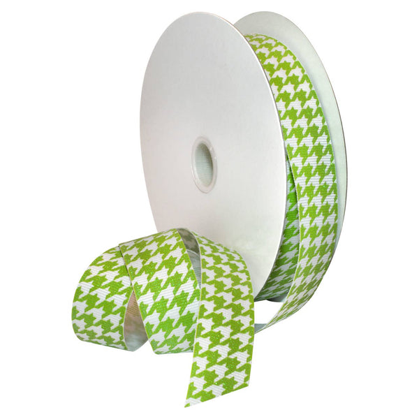 7/8" Lime Glitter Hounds Tooth