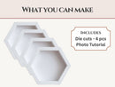 Craftreat 3D Fold Shapes - White Hexagon Shadow Box 4pcs. {C315}