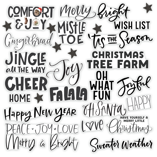 Pretty Little Studio Jingle Christmas Word Title Ephemera {G194}