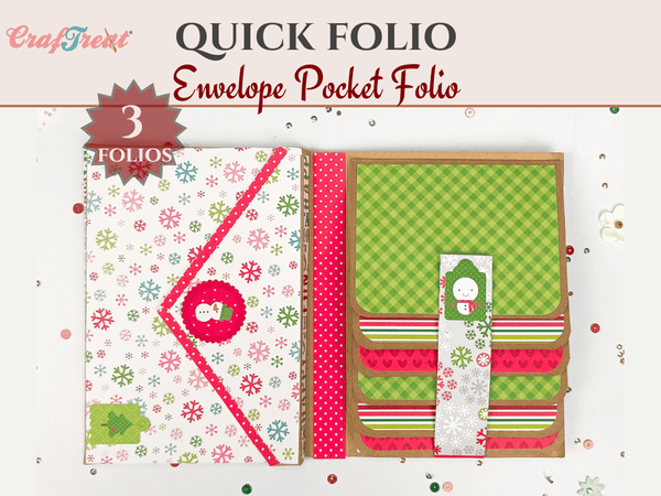 CrafTreat Quick Envelope Pocket Folio - Kraft, Black & White