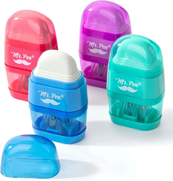 Mr. Pen Colorful Pencil Sharpener & Eraser {K21}