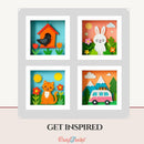 Craftreat 3D Fold Shapes - White Assorted Shapes Paper Frames 6pcs. {C402}