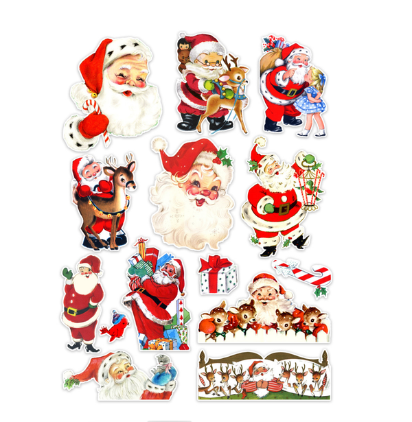 Pretty Little Studio Vintage Jolly Santa Christmas Ephemera {G73}