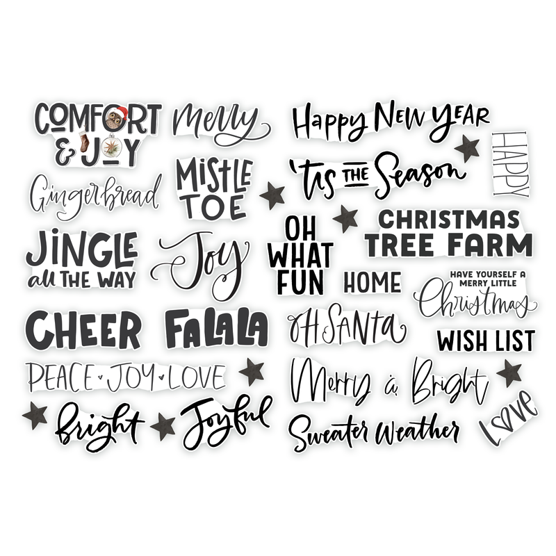 Pretty Little Studio Jingle Christmas Word Title Ephemera {G194}