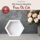 Craftreat 3D Fold Shapes - White Hexagon Paper Frames 6pcs. {C414}