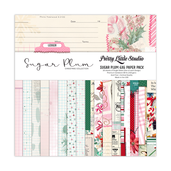 Pretty Little Studio 6x6 Sugar Plum LEDGER Paper Pack {B407}