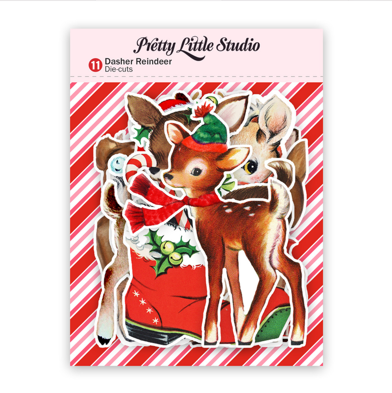 Pretty Little Studio Vintage Dasher Reindeer Ephemera {G86}