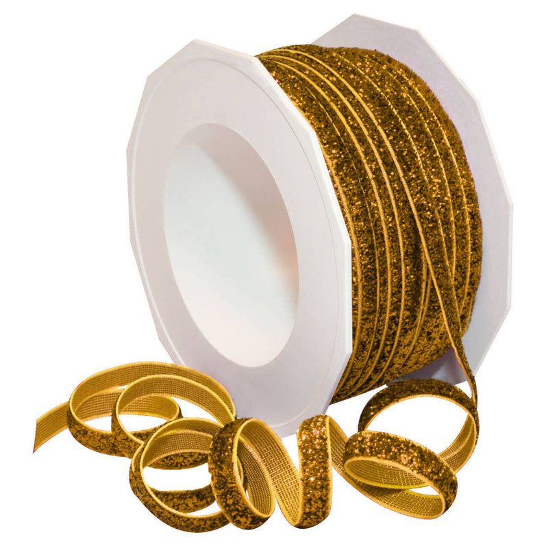 1/4" Ruby Velvet Glitter Ribbon