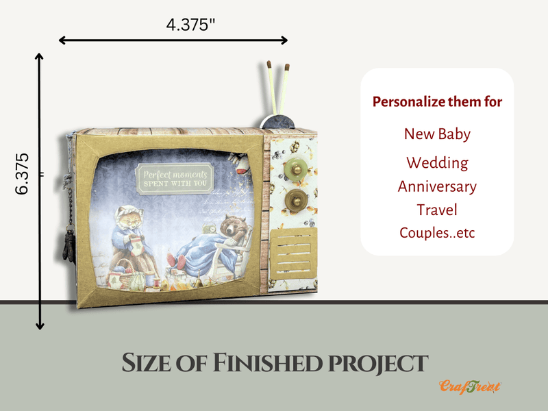 CrafTreat White TV Pop Up Mini Album