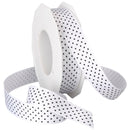 Grosgrain 3/8" Swiss Dots White with Black Dots
