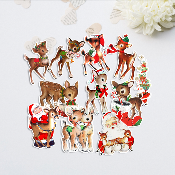 Pretty Little Studio Vintage Dasher Reindeer Ephemera {G86}