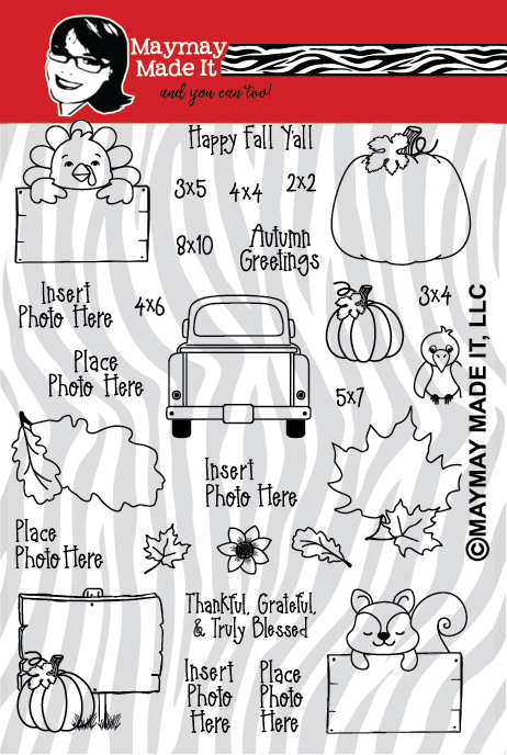 Maymay's Fall Place Photo Here 6x8 Stamp Set {A201}