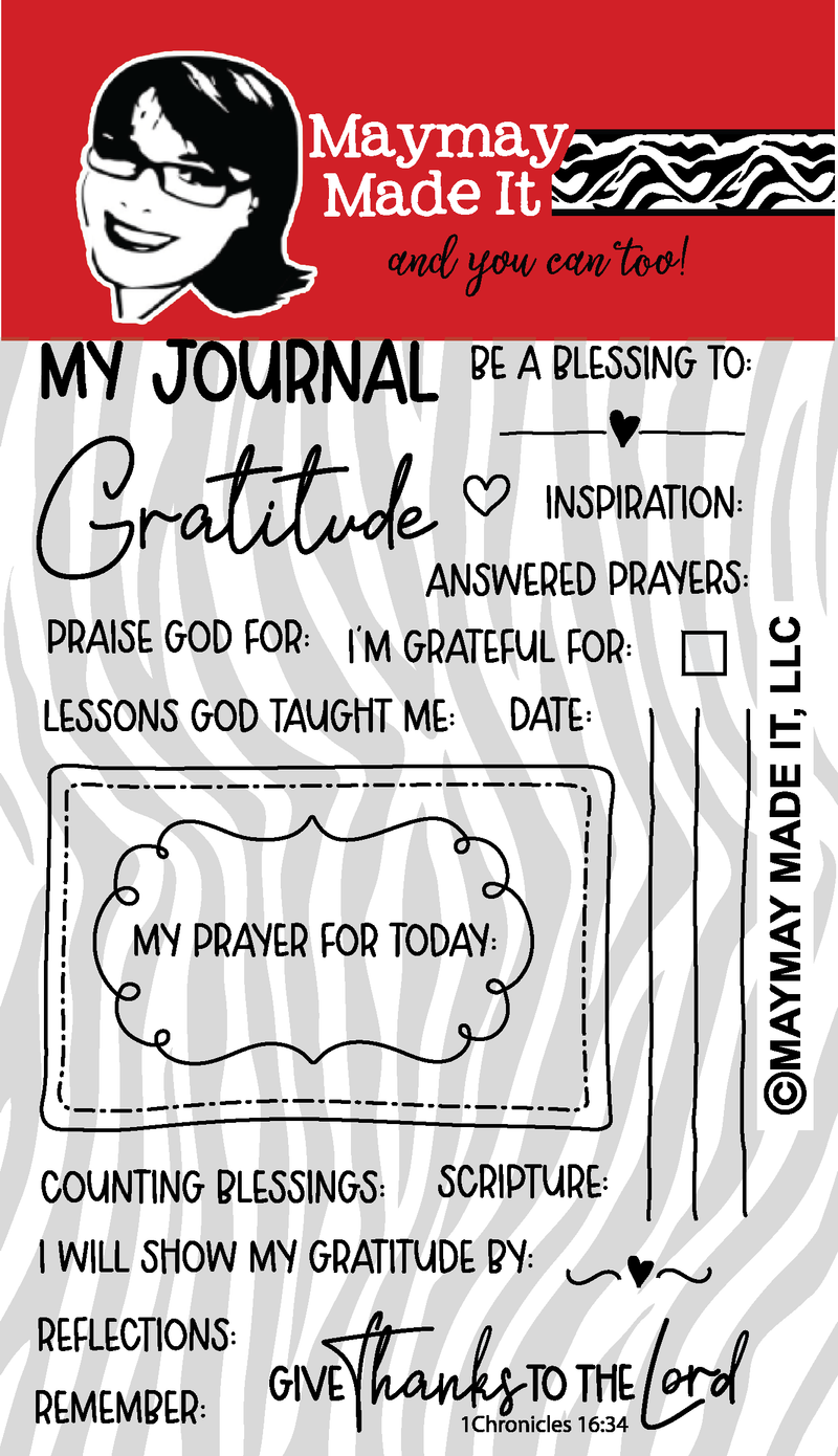 Maymay's Gratitude Journal Builder 4x6 Stamp Set {A296}