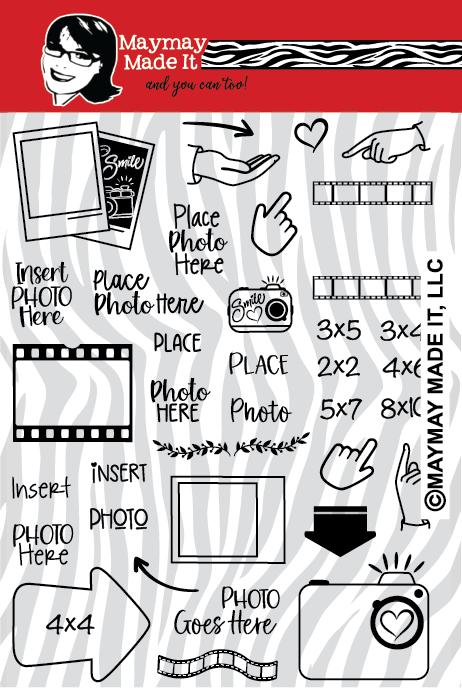Maymay Made It Place Photo Here 6x8 Stamp Set {A82}
