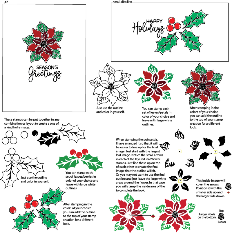 Maymay's Poinsettia 4x6 Stamp Set