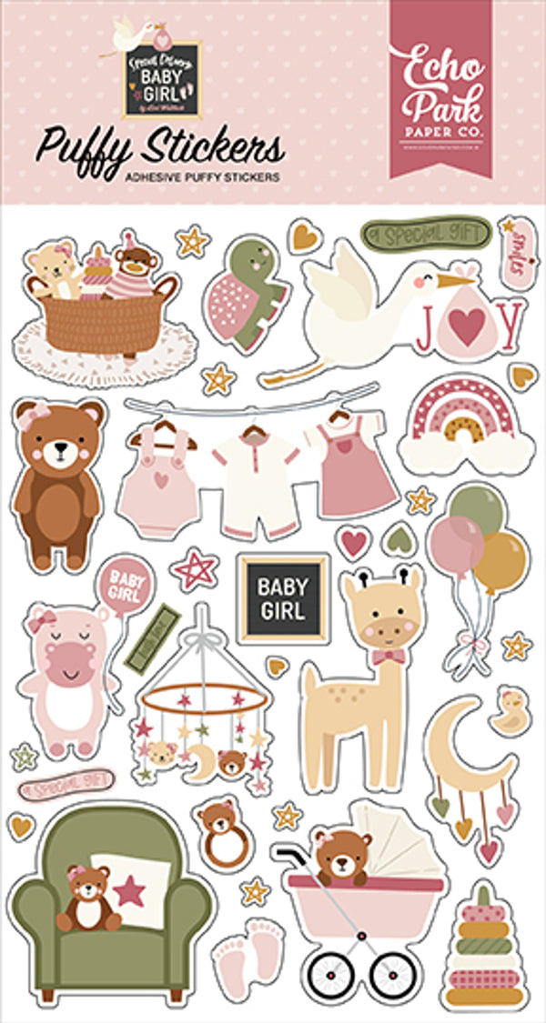 Echo Park Special Delivery Baby Girl Puffy Stickers {B08}