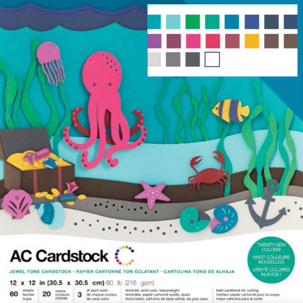 American Crafts 12x12 Jewel Tone Variety Cardstock Pack {F112}