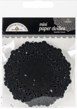 Doodlebug Beetle Black Mini Paper Doilies {E111}