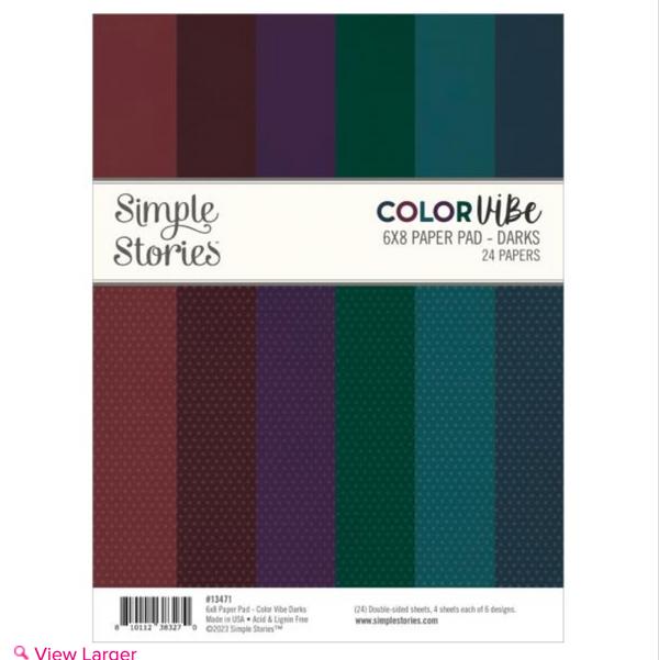 Simple Stories 6x8 Color Vibe Darks Paper Pad {B602}