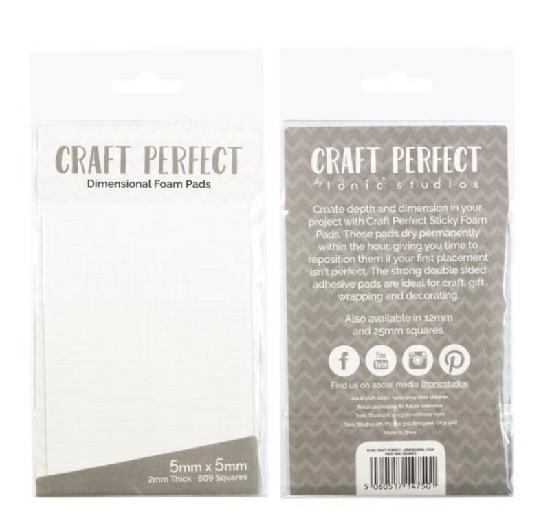 Craft Perfect White Dimensional Foam Pads - 5mm {K26}