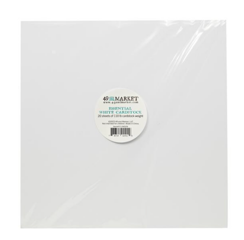 49 and Market 12x12 White 110lb. Essential Cardstock
