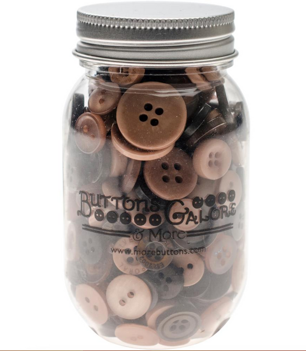 Buttons Galore Warm Cocoa Button Mason Jar {B401}