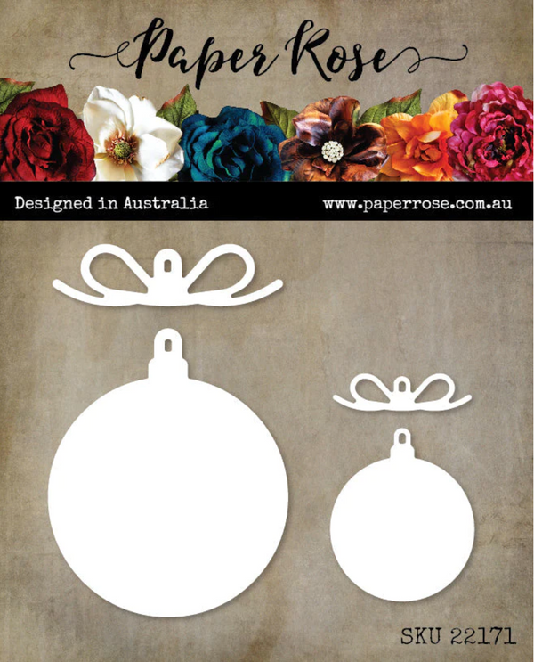 Paper Rose Studios Baubles with Bows Cutting Die {W71}