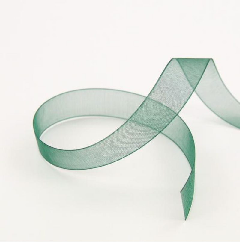 Craft Perfect Forest Green Organza Ribbon {G188}